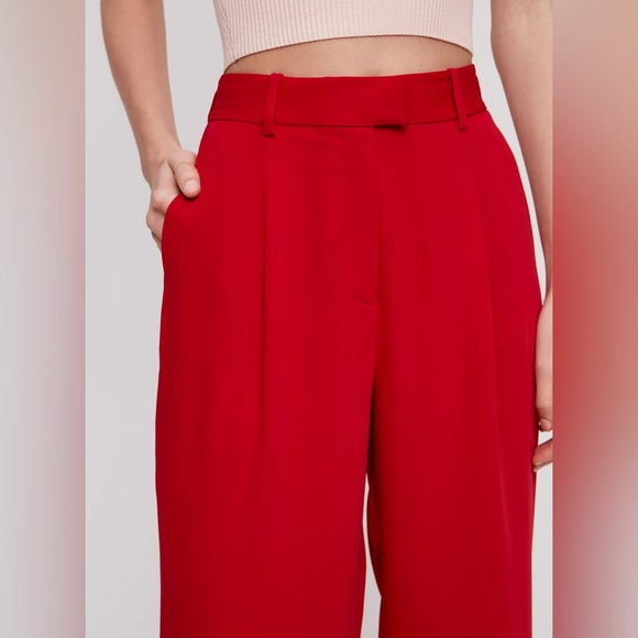Aritzia babaton red Sadiki high waisted wide leg trouser - Picture 2 of 15